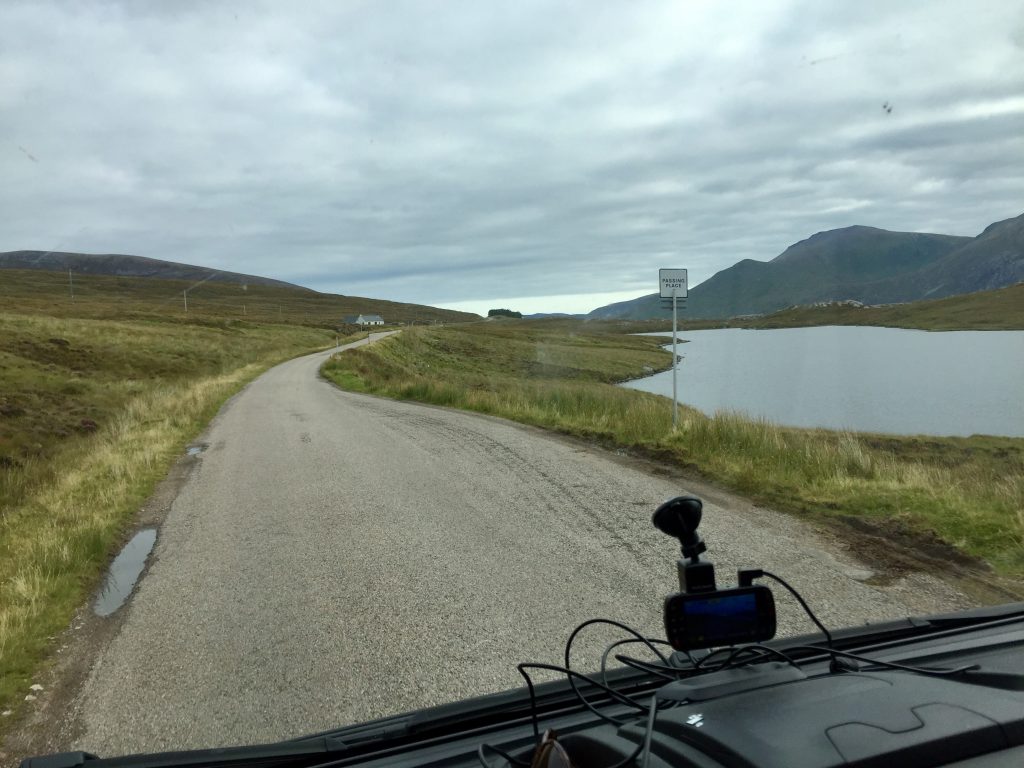 Single track road on Scotland's NC500