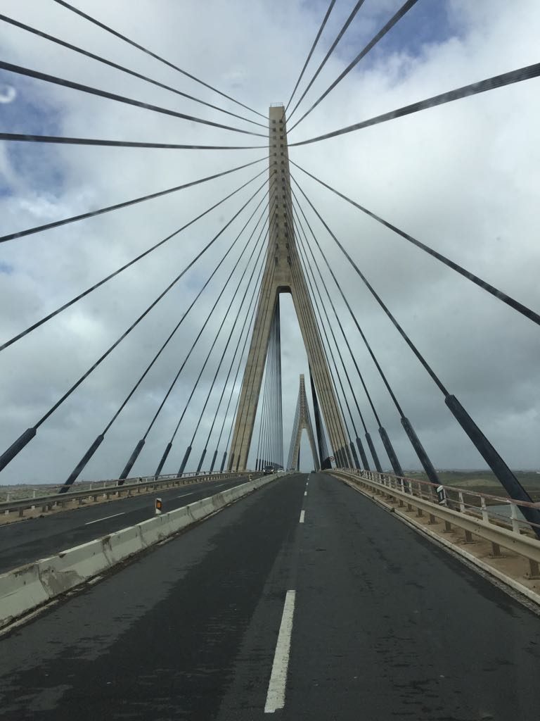 The motorway bridge into Portugal.