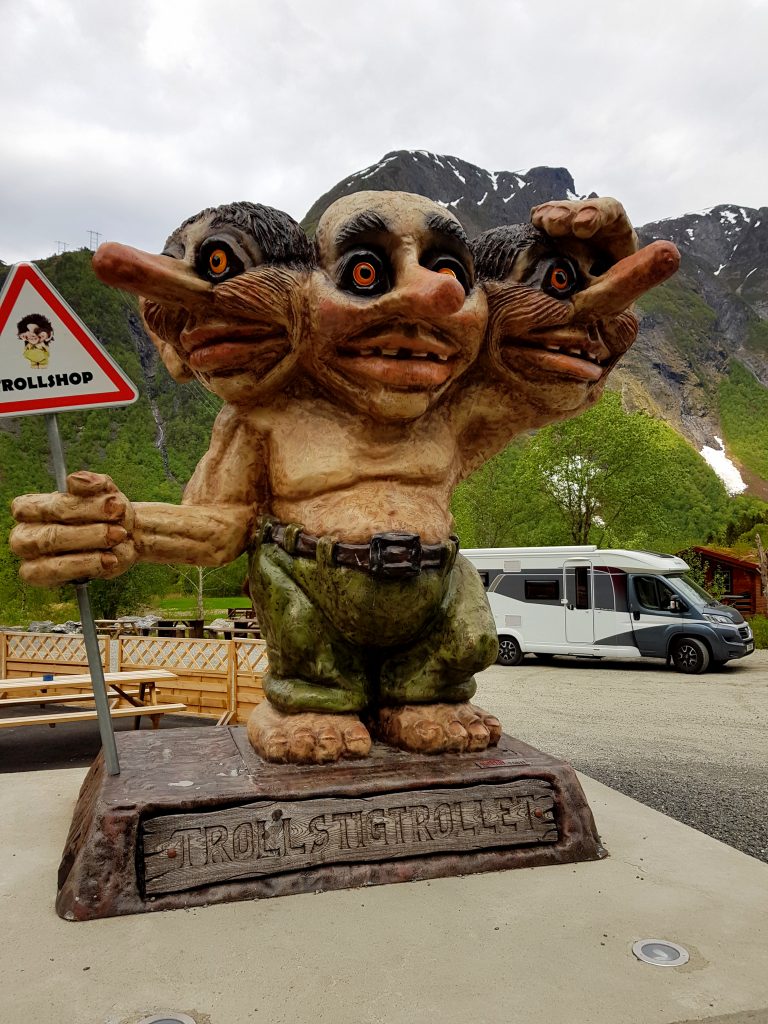 A giant troll at Trollstigen visitor centre