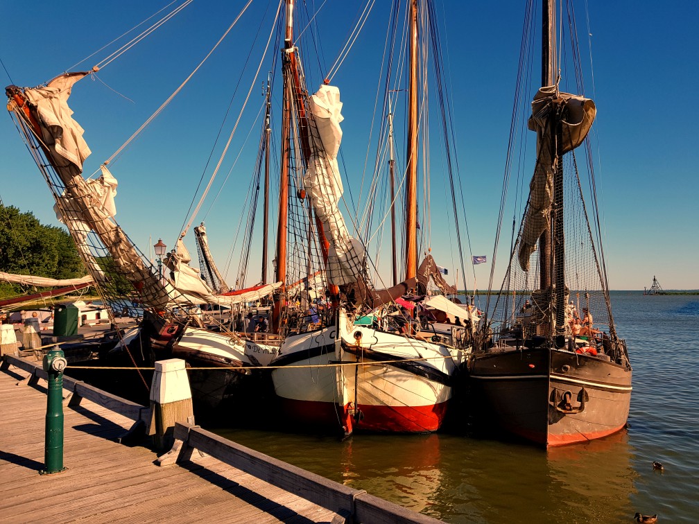 Wooden boats at Hoorn in The Netherlands