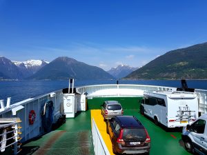 Motorhome on a ferry in Norway