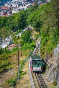 The famous funicular railway in Bergen.