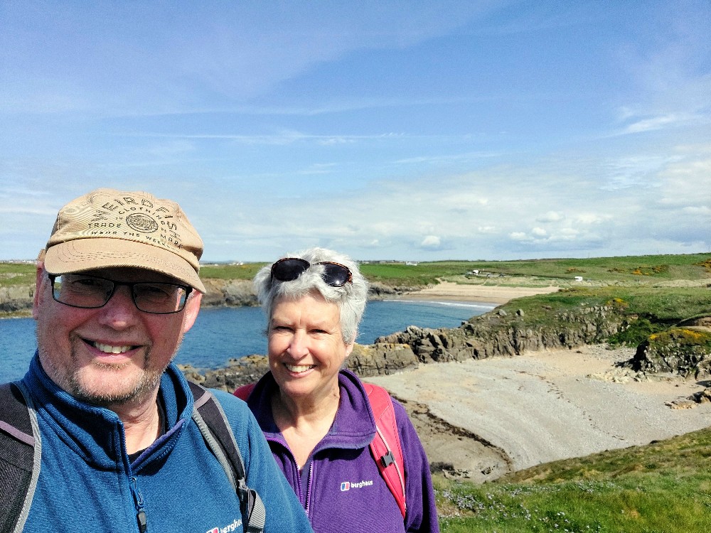 David and Anne on the Anglesey coast path